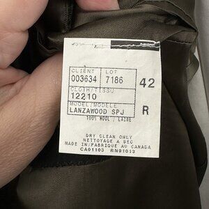 JACK VICTOR jacket blazer sport coat LANZAWOOD windowpane plaid wool green 42R